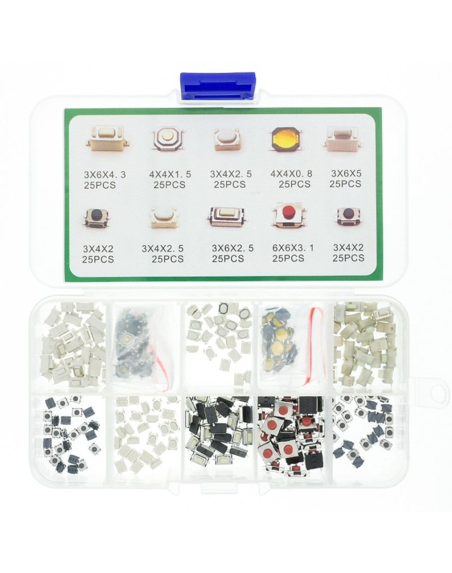 Набор кнопок типа SMD (250шт.)